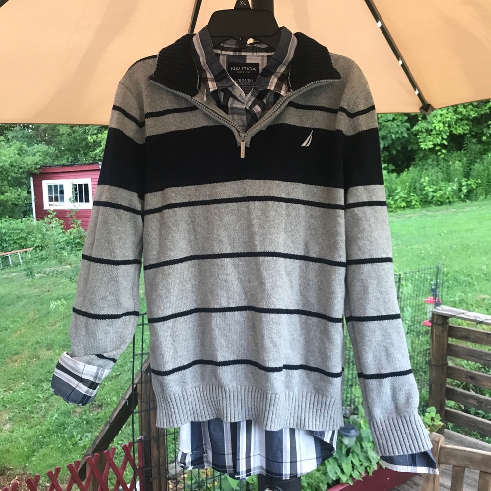 Boys Nautica Large Sweater/Shirt Set